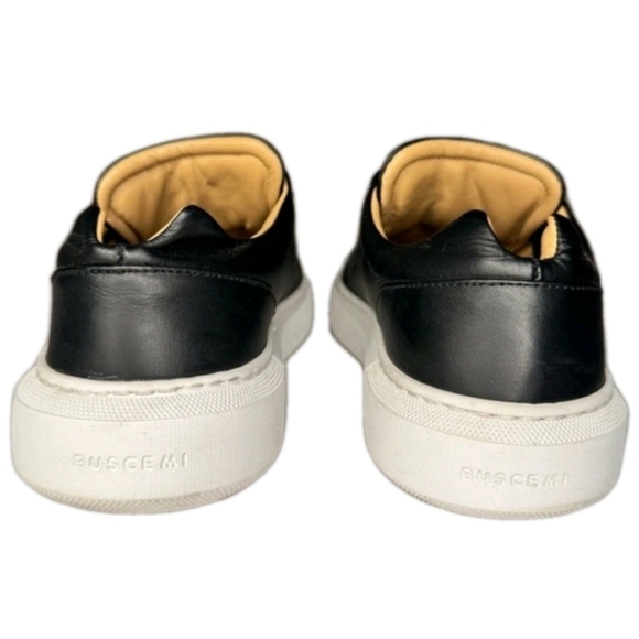 Buscemi Blk Italian Leather Wht Sole LowTop Sneakers EU 38/US Mens Sz 6 Wms 7.5 - Picture 10 of 16